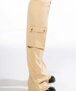 MONEY WIDE LEG CARGO PANTS 12 MONEY WIDE LEG CARGO PANTS -FINESSE-shop money wide leg cargo pants beige 5 5