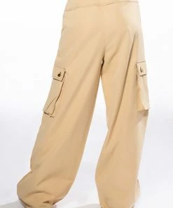 MONEY WIDE LEG CARGO PANTS 13 MONEY WIDE LEG CARGO PANTS -FINESSE-shop money wide leg cargo pants beige 6 6