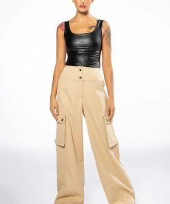 MONEY WIDE LEG CARGO PANTS 15 MONEY WIDE LEG CARGO PANTS -FINESSE-shop money wide leg cargo pants beige 8 8