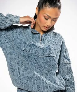 MONTE COZY POCKET DETAIL HALF ZIP SWEATSHIRT