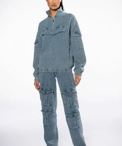 MONTE COZY POCKET DETAIL HALF ZIP SWEATSHIRT -FINESSE-shop monte cozy pocket detail half zip sweatshirt light blue 8 8