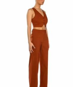 MOST LIKELY TO DREAM BIG HIGH WAISTED PANTS -FINESSE-shop most likely to dream big high waisted pants rust 4 4