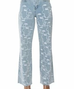 MULTIPLE FACES HIGH WAISTED STRAIGHT JEANS 12 MULTIPLE FACES HIGH WAISTED STRAIGHT JEANS -FINESSE-shop multiple faces high waisted straight jeans light blue denim 5 5