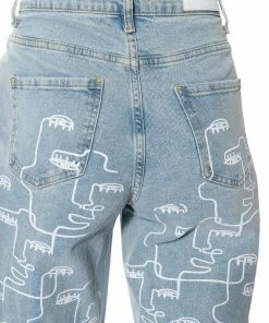 MULTIPLE FACES HIGH WAISTED STRAIGHT JEANS 15 MULTIPLE FACES HIGH WAISTED STRAIGHT JEANS -FINESSE-shop multiple faces high waisted straight jeans light blue denim 8 8