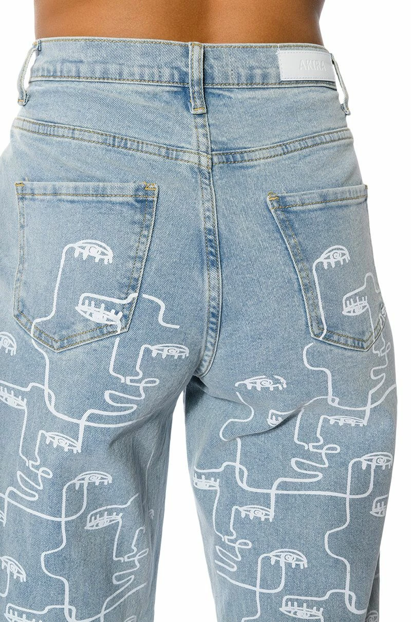MULTIPLE FACES HIGH WAISTED STRAIGHT JEANS 8 MULTIPLE FACES HIGH WAISTED STRAIGHT JEANS - Image 8