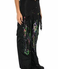MY TIME PAINTED WIDE LEG PANTS 10 MY TIME PAINTED WIDE LEG PANTS -FINESSE-shop my time painted wide leg pants black multi 3 3