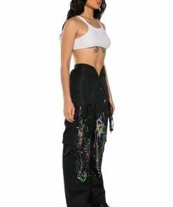 MY TIME PAINTED WIDE LEG PANTS 12 MY TIME PAINTED WIDE LEG PANTS -FINESSE-shop my time painted wide leg pants black multi 5 5