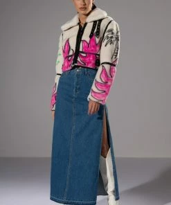 NATALIE DOUBLE SIDE SLIT DENIM SKIRT -FINESSE-shop natalie double side slit denim skirt medium blue denim 3 3