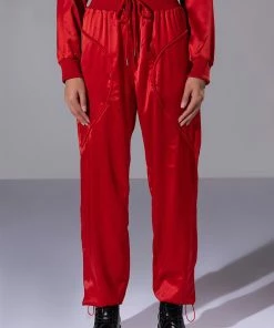 NEVER BORING SATIN DRAWSTRING JOGGER