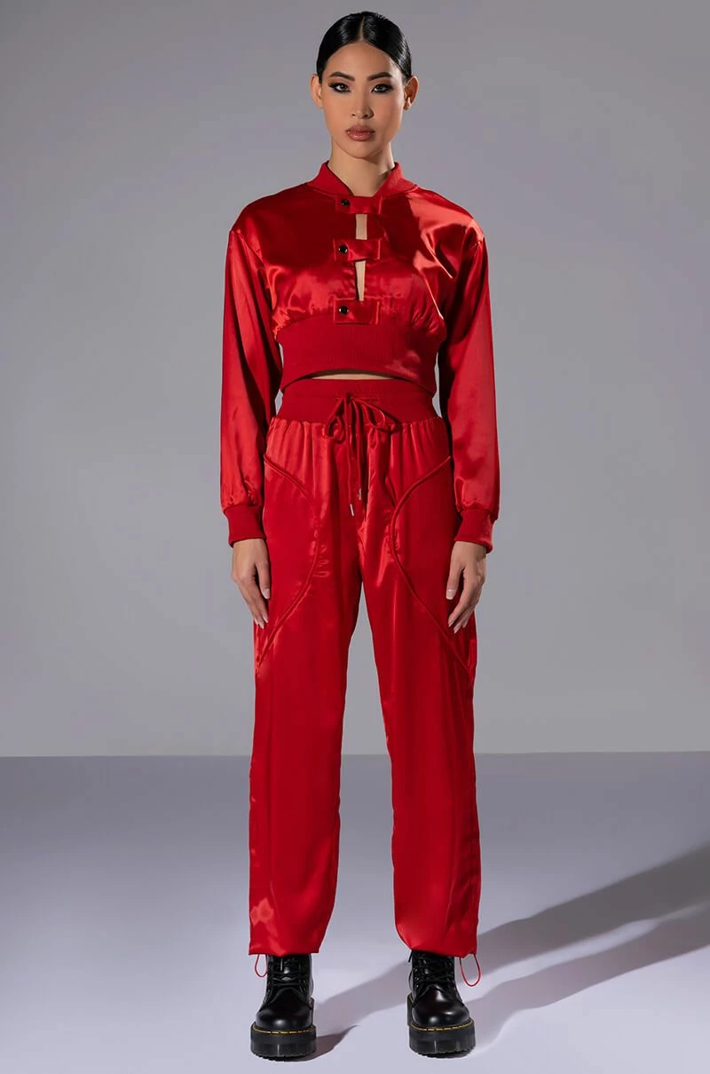 NEVER BORING SATIN DRAWSTRING JOGGER 2 NEVER BORING SATIN DRAWSTRING JOGGER - Image 2