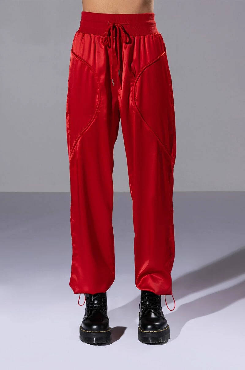 NEVER BORING SATIN DRAWSTRING JOGGER 4 NEVER BORING SATIN DRAWSTRING JOGGER - Image 4