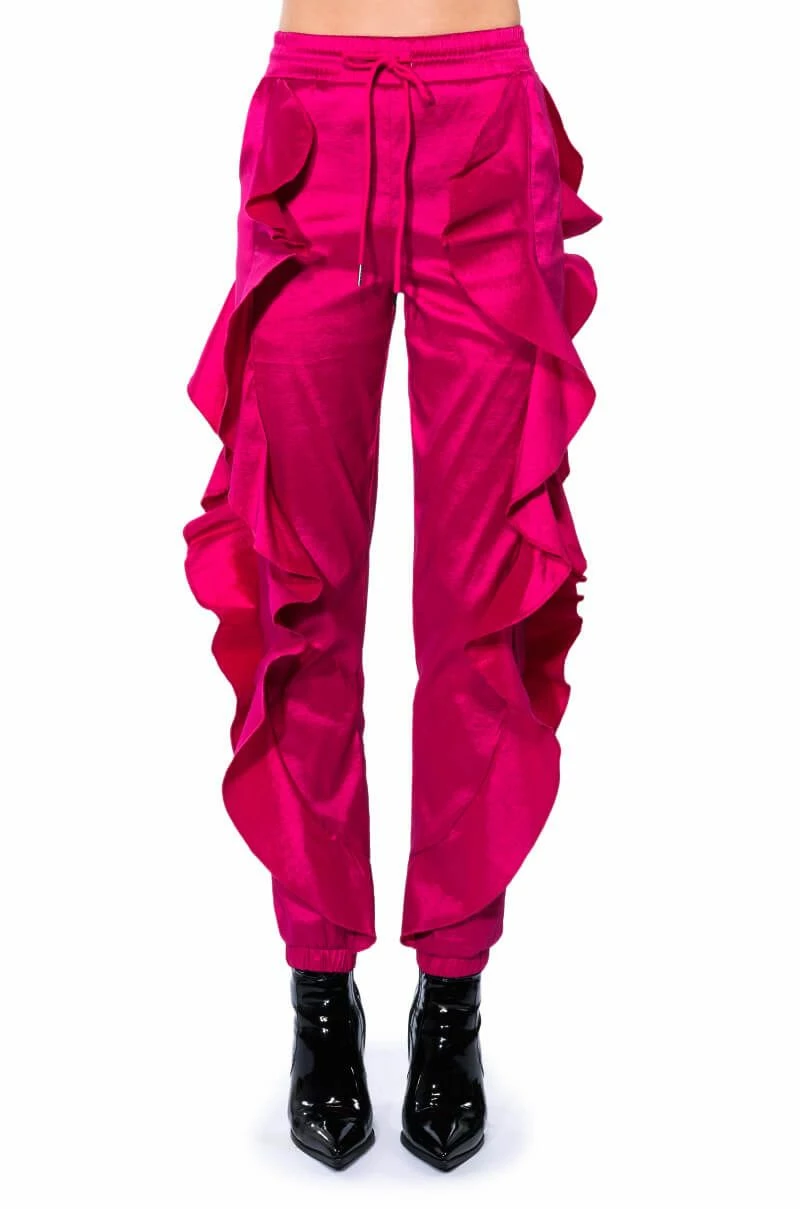 NEW ROMANTIC RUFFLE DETAILED JOGGER IN PINK 9 NEW ROMANTIC RUFFLE DETAILED JOGGER IN PINK - Image 9