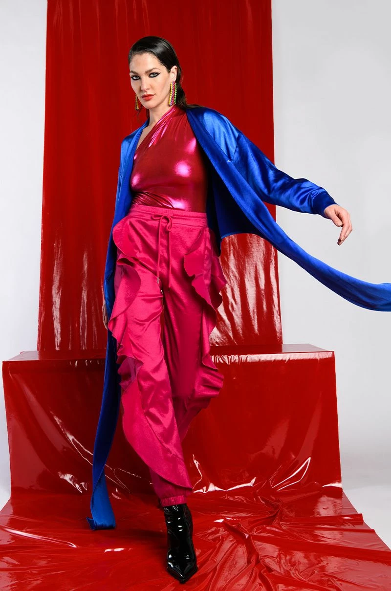 NEW ROMANTIC RUFFLE DETAILED JOGGER IN PINK 5 NEW ROMANTIC RUFFLE DETAILED JOGGER IN PINK - Image 5