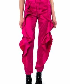 NEW ROMANTIC RUFFLE DETAILED JOGGER IN PINK 19 NEW ROMANTIC RUFFLE DETAILED JOGGER IN PINK -FINESSE-shop new romantic ruffle detailed jogger in pink pink 6 6