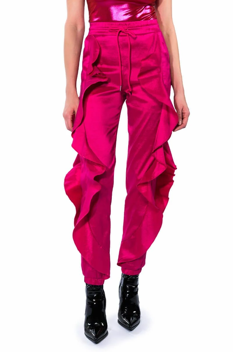 NEW ROMANTIC RUFFLE DETAILED JOGGER IN PINK 6 NEW ROMANTIC RUFFLE DETAILED JOGGER IN PINK - Image 6