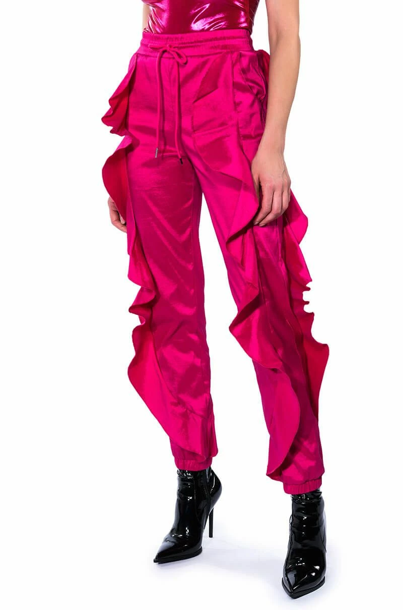 NEW ROMANTIC RUFFLE DETAILED JOGGER IN PINK 7 NEW ROMANTIC RUFFLE DETAILED JOGGER IN PINK - Image 7