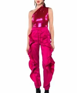 NEW ROMANTIC RUFFLE DETAILED JOGGER IN PINK 26 NEW ROMANTIC RUFFLE DETAILED JOGGER IN PINK -FINESSE-shop new romantic ruffle detailed jogger in pink pink 8 8 c1