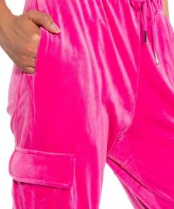 NEW RULES VELVET CARGO JOGGER -FINESSE-shop new rules velvet cargo jogger pink 10 10