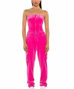 NEW RULES VELVET CARGO JOGGER -FINESSE-shop new rules velvet cargo jogger pink 3 3