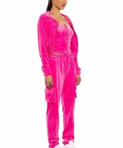 NEW RULES VELVET CARGO JOGGER -FINESSE-shop new rules velvet cargo jogger pink 6 6