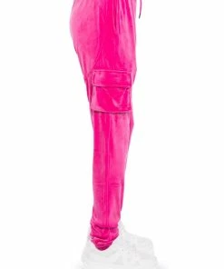 NEW RULES VELVET CARGO JOGGER -FINESSE-shop new rules velvet cargo jogger pink 8 8