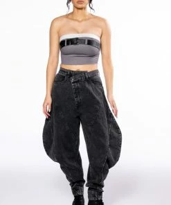 NEW YOU ABSTRACT VOLUME DENIM PANT 15 NEW YOU ABSTRACT VOLUME DENIM PANT -FINESSE-shop new you abstract volume denim pant black denim 8 8