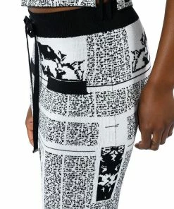 NEWSWORTHY KNIT MAXI SKIRT -FINESSE-shop newsworthy knit maxi skirt black multi 12 12