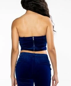 NIGHT MOVES VELVET CORSET -FINESSE-shop night moves velvet corset royal blue 8 8