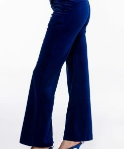 NIGHT MOVES VELVET WIDE LEG TROUSER -FINESSE-shop night moves velvet wide leg trouser royal blue 6 6