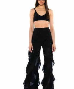 NINA RUFFLE TROUSER -FINESSE-shop nina ruffle trouser black 3 3