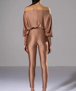 STAR STRETCH TIE FRONT JUMPSUIT -FINESSE-shop no concerns tie front jumpsuit taupe 4 4