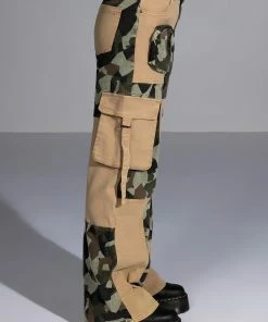 NO HEART PATCHWORK CAMO PANT 11 NO HEART PATCHWORK CAMO PANT -FINESSE-shop no heart patchwork camo pant brown multi 4 4