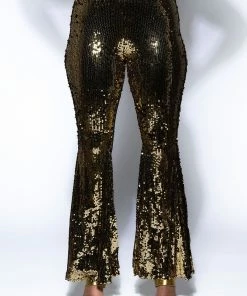NO RISK NO FUN SEQUIN FLARE PANT 10 NO RISK NO FUN SEQUIN FLARE PANT -FINESSE-shop no risk no fun sequin flare pant gold 4 4