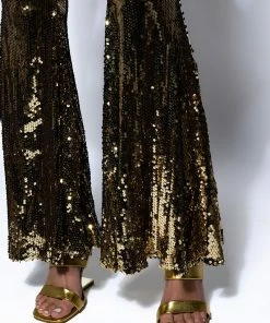 NO RISK NO FUN SEQUIN FLARE PANT 13 NO RISK NO FUN SEQUIN FLARE PANT -FINESSE-shop no risk no fun sequin flare pant gold 7 7