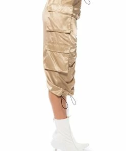 NO STOPPIN ME CARGO MIDI SKIRT 15 NO STOPPIN ME CARGO MIDI SKIRT -FINESSE-shop no stoppin me cargo midi skirt light brown 6 6 c1