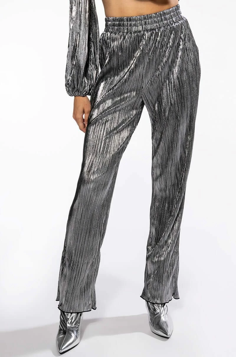 NOEL PLEATED METALLIC PALAZZO PANT 1 NOEL PLEATED METALLIC PALAZZO PANT