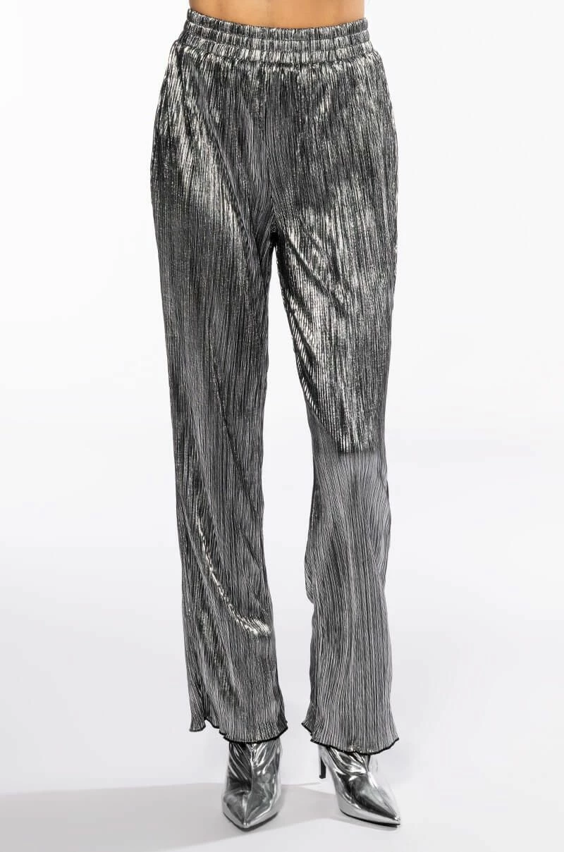 NOEL PLEATED METALLIC PALAZZO PANT 3 NOEL PLEATED METALLIC PALAZZO PANT - Image 3