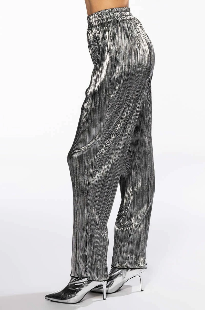 NOEL PLEATED METALLIC PALAZZO PANT 4 NOEL PLEATED METALLIC PALAZZO PANT - Image 4