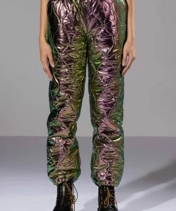 NOT A CARE METALLIC QUILTED PANT