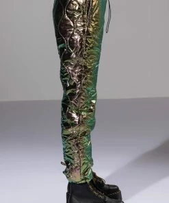 NOT A CARE METALLIC QUILTED PANT -FINESSE-shop not a care metallic quilted pant black 6 6