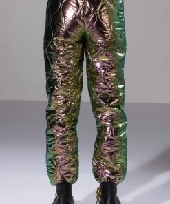 NOT A CARE METALLIC QUILTED PANT -FINESSE-shop not a care metallic quilted pant black 7 7