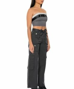 NOTHING ABOUT YOU BELTED CARGO PANTS -FINESSE-shop nothing about you belted cargo pants grey 4 4