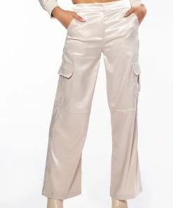 NOTHING BUT TROUBLE SATIN CARGO PANT