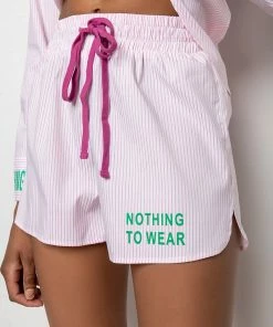 NOTHING TO WEAR STRIPED POPLIN SHORTS -FINESSE-shop nothing to wear striped poplin shorts pink 8 8