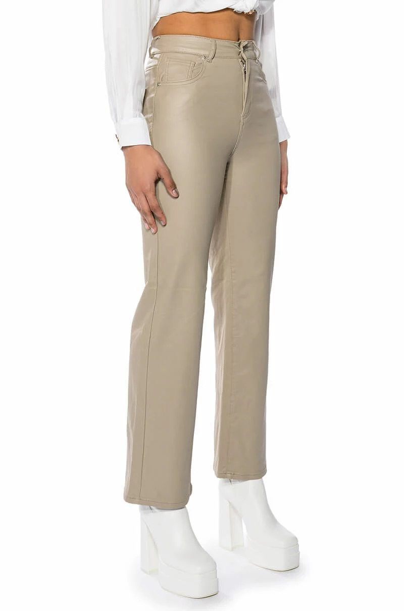 OFF DUTY FAUX LEATHER COATED STRAIGHT LEG PANT 2 OFF DUTY FAUX LEATHER COATED STRAIGHT LEG PANT - Image 2