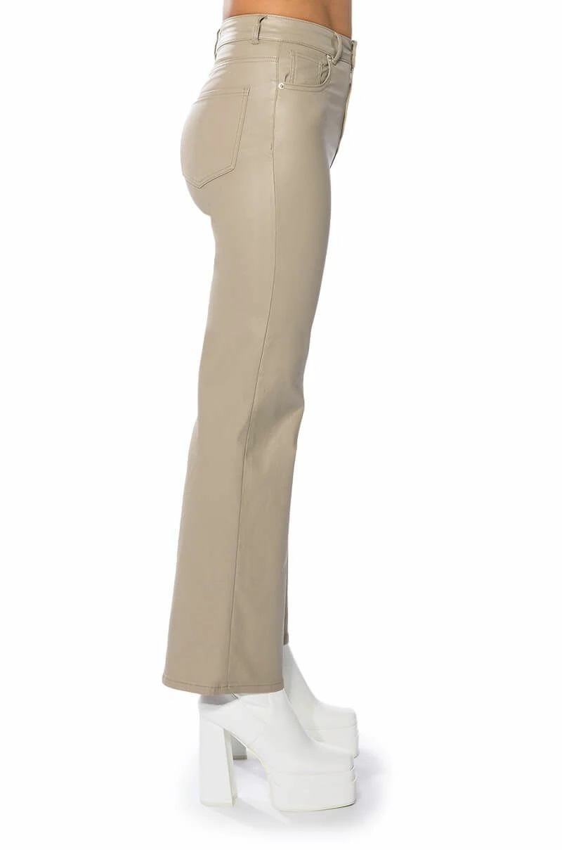 OFF DUTY FAUX LEATHER COATED STRAIGHT LEG PANT 6 OFF DUTY FAUX LEATHER COATED STRAIGHT LEG PANT - Image 6