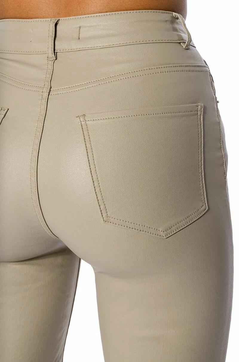 OFF DUTY FAUX LEATHER COATED STRAIGHT LEG PANT 8 OFF DUTY FAUX LEATHER COATED STRAIGHT LEG PANT - Image 8