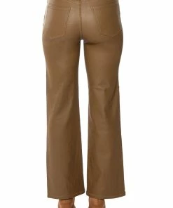 OFF DUTY FLEECE LINED LEATHER LOOK COATED STRAIGHT LEG PANT 12 OFF DUTY FLEECE LINED LEATHER LOOK COATED STRAIGHT LEG PANT -FINESSE-shop off duty fleece lined leather look coated straight leg pant brown 6 6