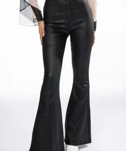 **TALL** ON DUTY VEGAN LEATHER HIGH RISE FLARE PANTS