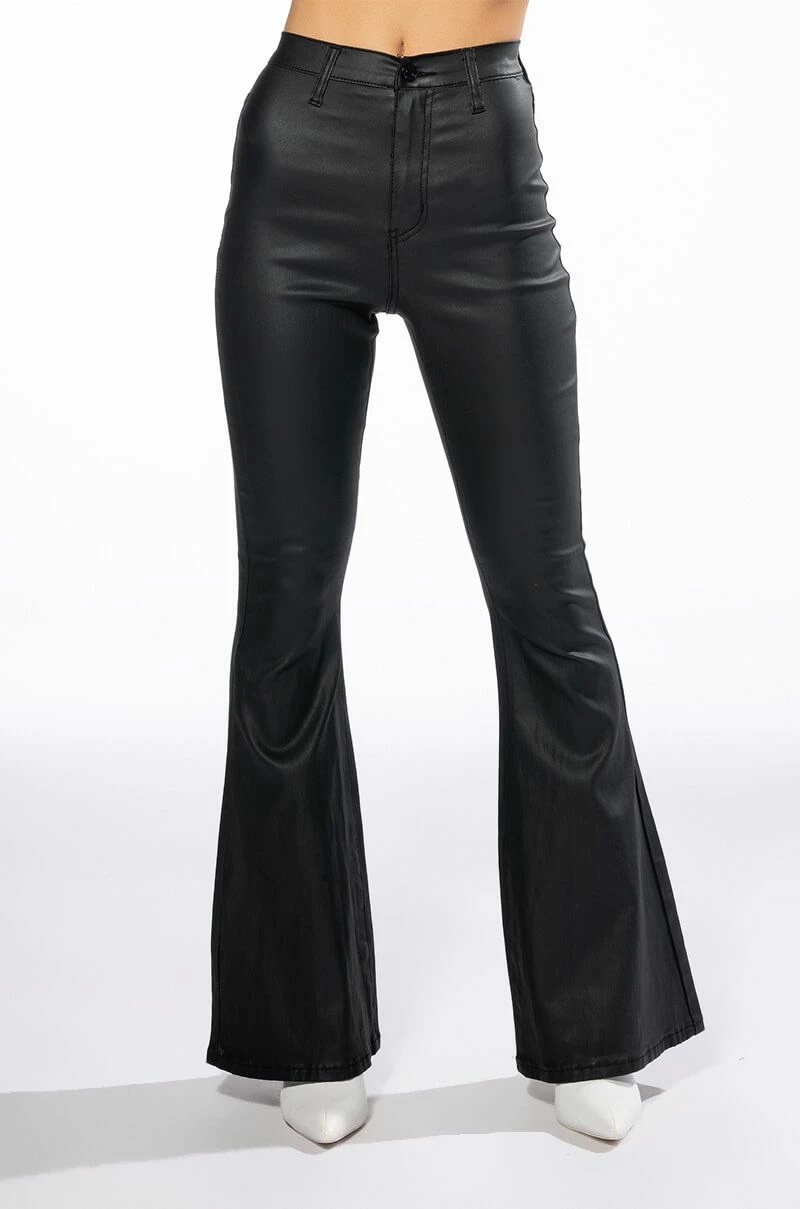 **TALL** ON DUTY VEGAN LEATHER HIGH RISE FLARE PANTS 4 **TALL** ON DUTY VEGAN LEATHER HIGH RISE FLARE PANTS - Image 4